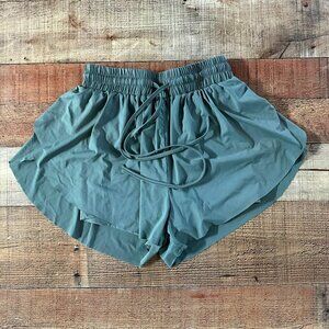 Revival Green running active shorts with compression openings women's size s
